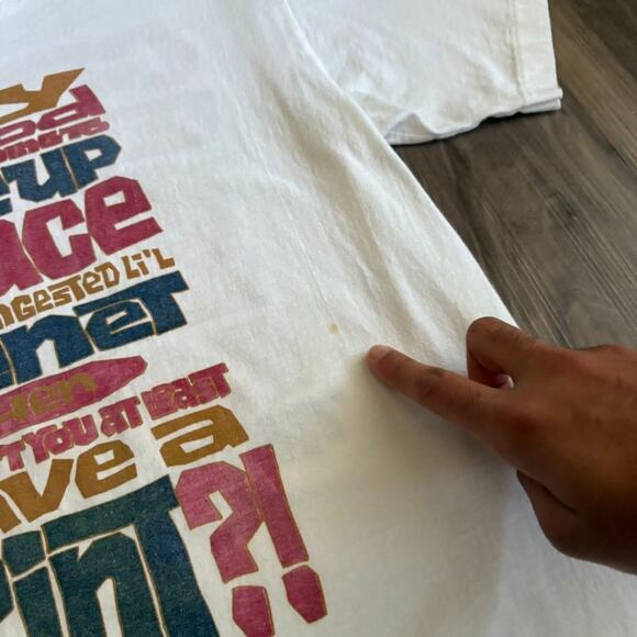 Vintage Jesus T-Shirt Men's Size M White Christian Graphic Tee 1990s Double Side - Picture 5 of 8